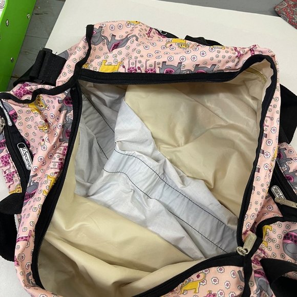 LeSportsac Pink Animal Noah's Ark Print Duffle Bag - Picture 8 of 9